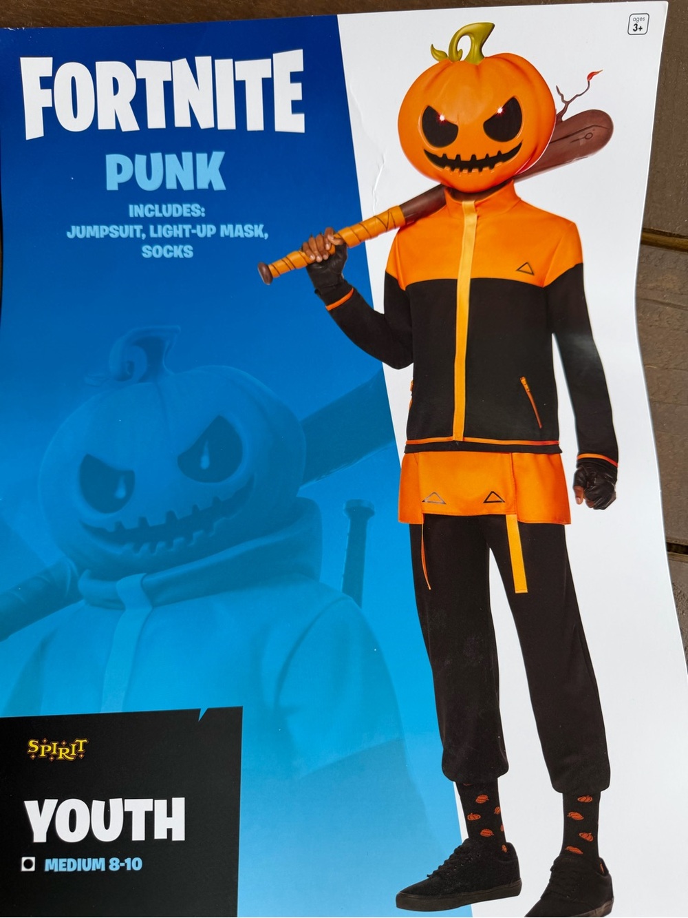 Fortnite Punk Youth Costume - Orange & Black size 8-10